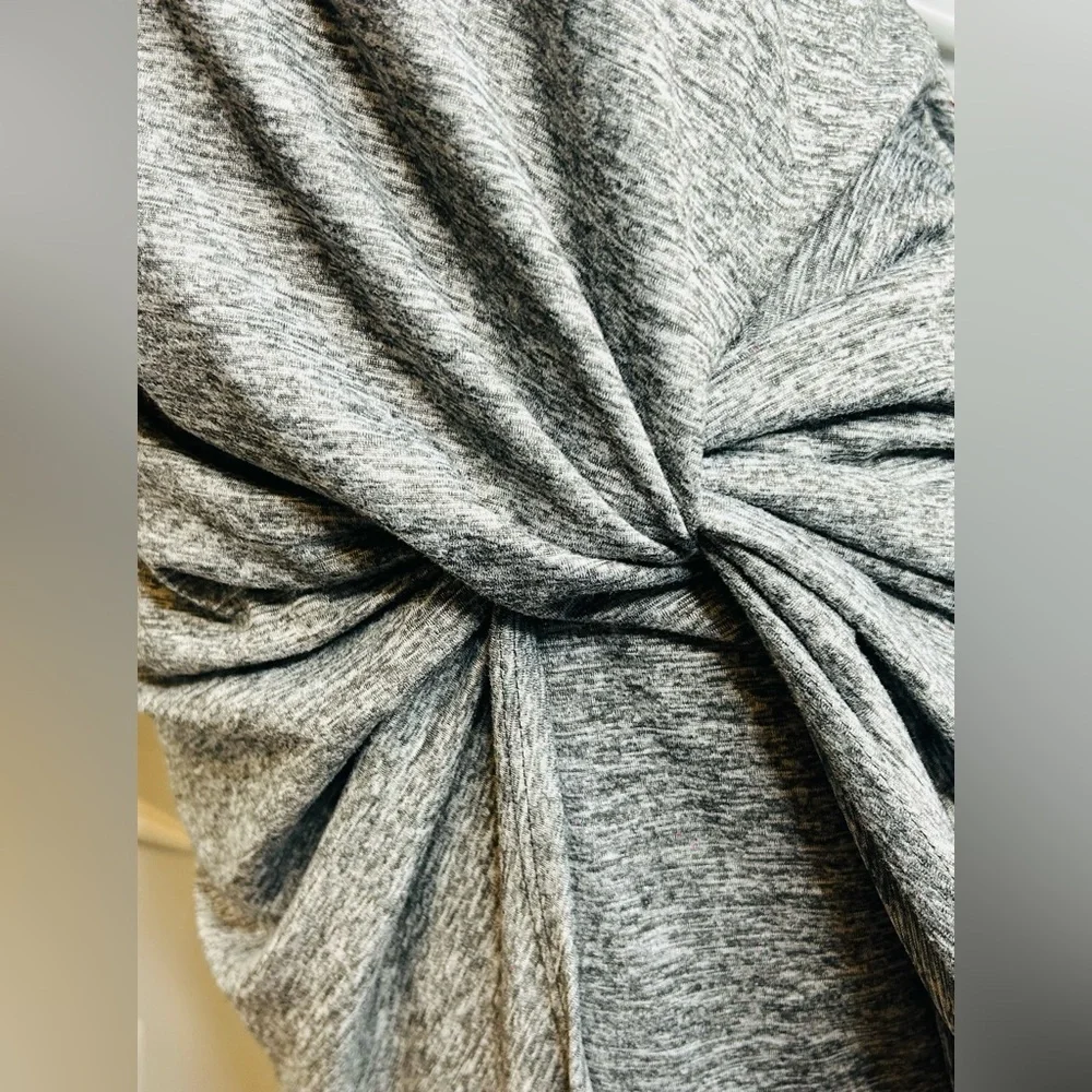 NWT The Vanity Room SZ L gray & white knot front dress, bust 36”-40” - Picture 3 of 10